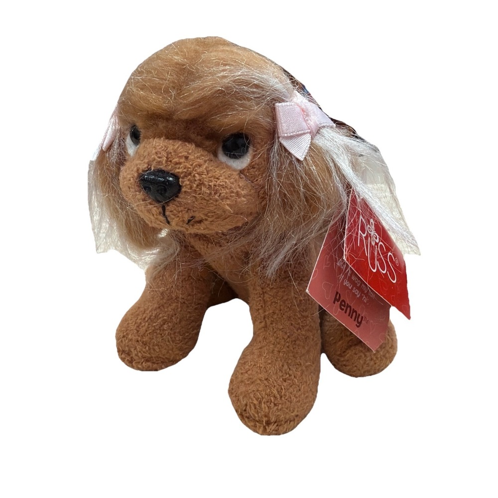 Russ Berrie PENNY Luv Pets Plush Brown Cocker Spaniel Bean Bag w Tag‎ Mini 4.5"